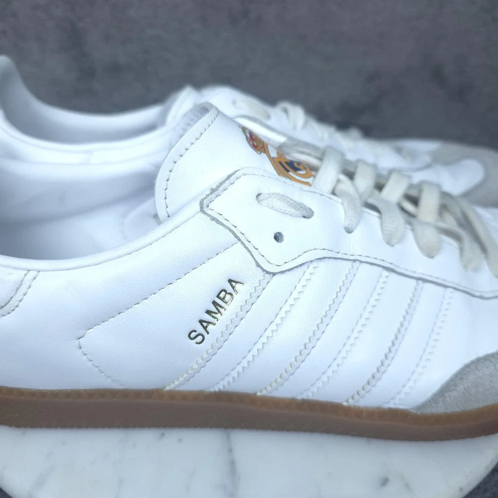 Real Madrid Shoes Mens 48 White Soccer Adidas Samba Leather Indoor Gum Sole
